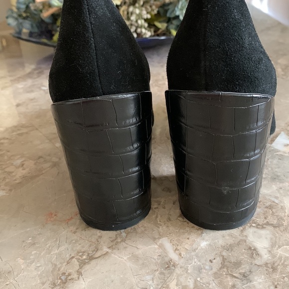 Nine West Black Pointed Toe Chunky Block Heel Pump - Picture 4 of 4